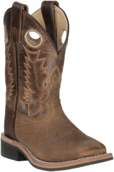 SMOKY MOUNTAIN BOOTS: CHILDREN'S JESSE WESTERN BOOT - BROWN DISTRESS/BROWN