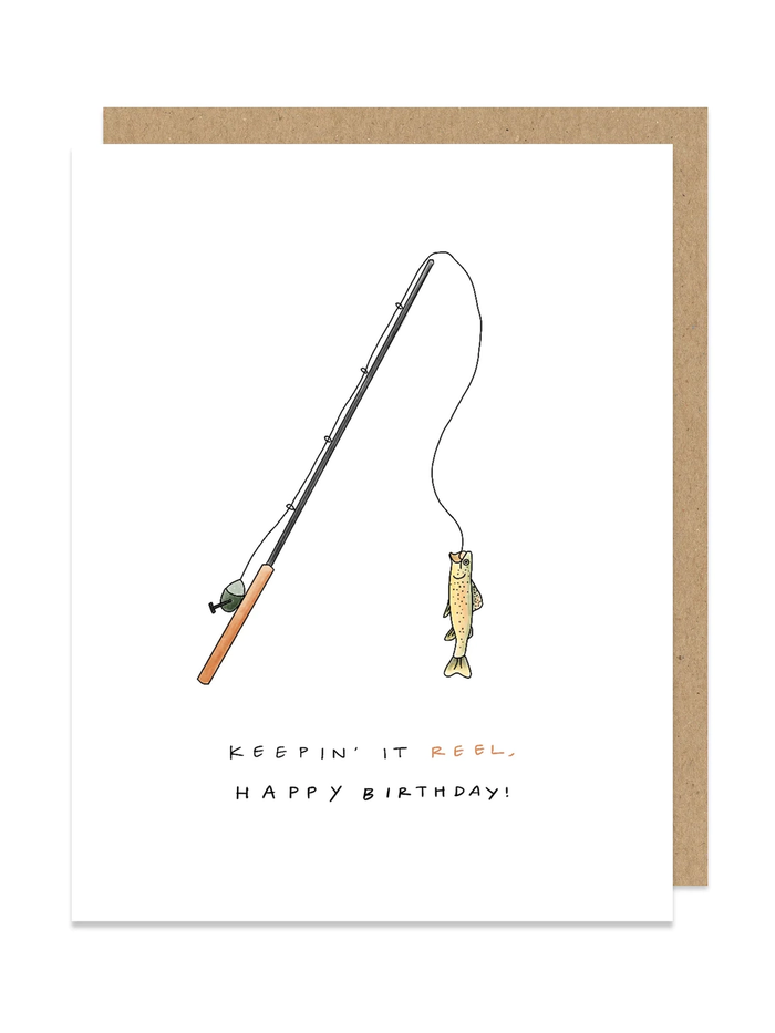 MADDON PAPER CO: KEEPIN' IT REEL FISHING BIRTHDAY CARD