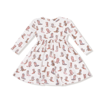 ANGEL DEAR: TWIRLY LONG SLEEVE DRESS - FUTURE COWGIRL