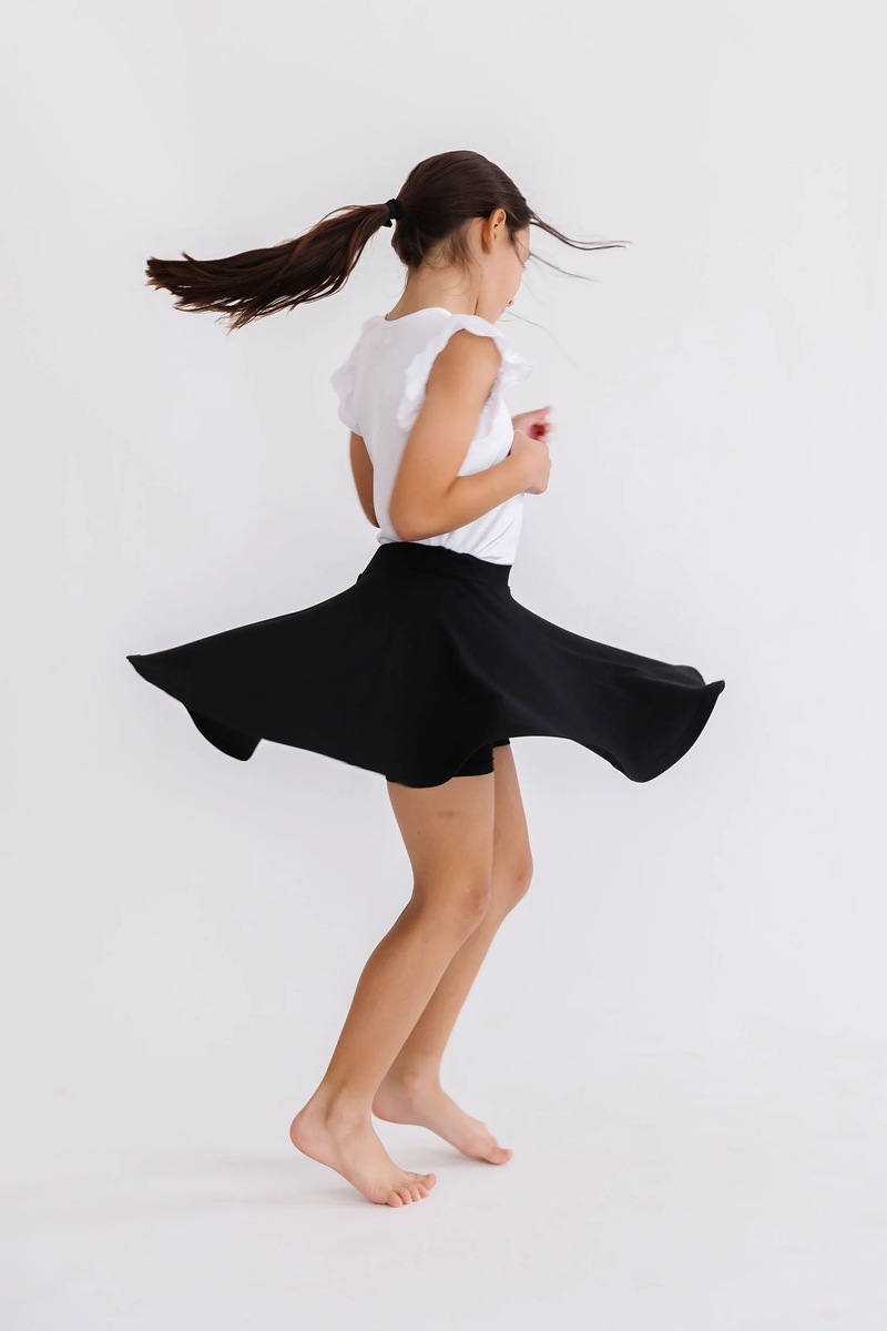 MILA & ROSE: BLACK TWIRL SKORT