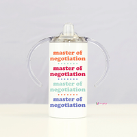 MUGSBY: MASTER OF NEGOTIATION KIDS STAINLESS STEEL TRAVEL CUP