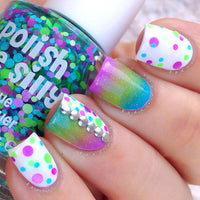 POLISH ME SILLY: TWINKLE TOES - POLKA DOT NEON NAIL POLSH