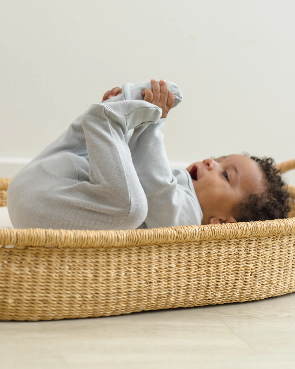 QUINCY MAE: WRAP TOP + FOOTED PANT SET || SKY