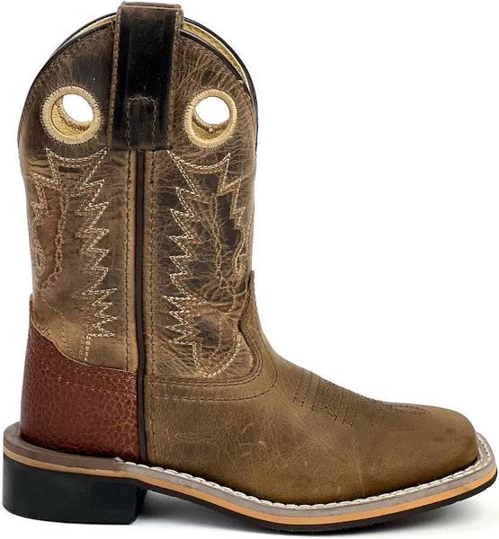 SMOKY MOUNTAIN BOOTS: CHILDREN'S JESSE WESTERN BOOT - BROWN DISTRESS/BROWN