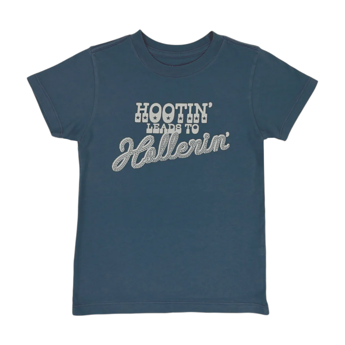 TINY WHALES: HOOTIN' LEADS TO HOLLERIN' TEE - LIGHT NAVY