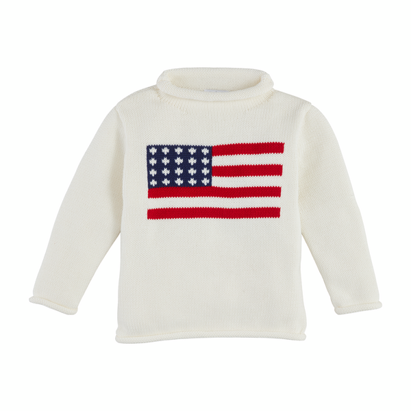 MUD PIE: FLAG ROLLNECK TODDLER SWEATER