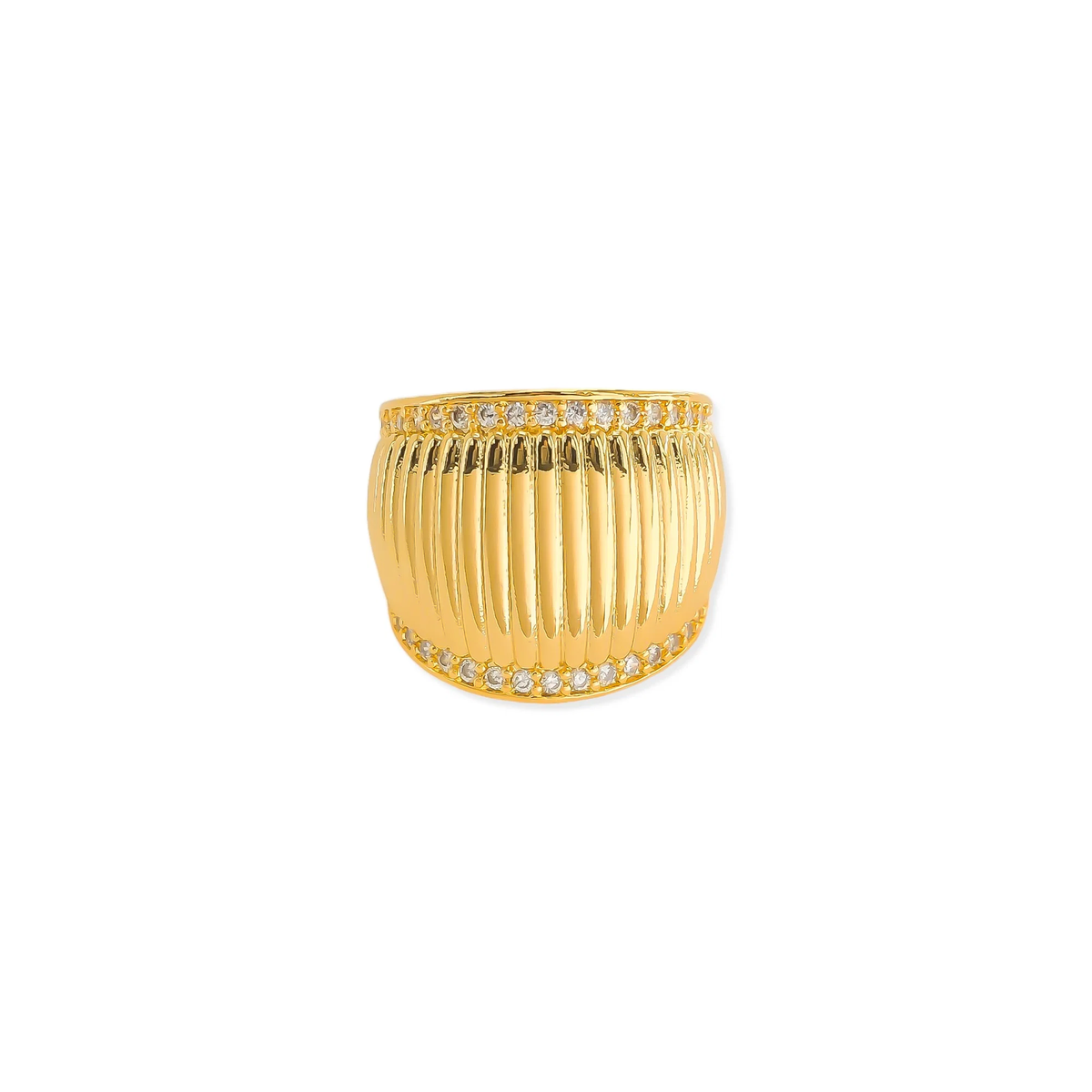 RIBBED CZ RING
