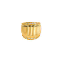 RIBBED CZ RING
