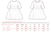 MILA & ROSE: LITTLE MISS CHICKIE 3/4 SLEEVE POCKET TWIRL DRESS