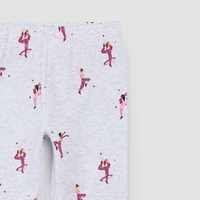 MILES THE LABEL: DANCER PRINT ON LIGHT GREY MIX LEGGINGS