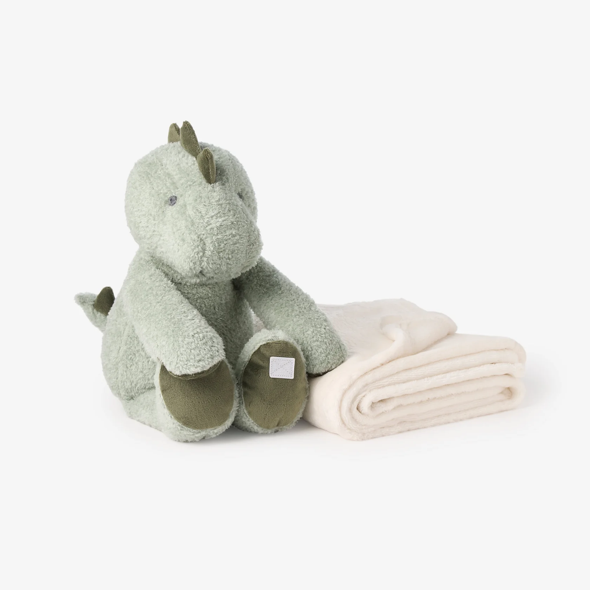 ELEGANT BABY: SAGE DINOSAUR BEDTIME HUGGIE PLUSH TOY WITH BLANKET - 30" X 40"