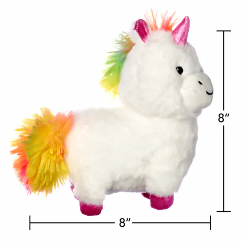 AMERICAN GREETINGS: 8" RAINBOW UNICORN PLUSH - WHITE