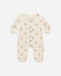 QUINCY MAE: WAFFLE LONG SLEEVE JUMPSUIT || GINGERBREAD