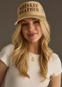 PANACHE APPAREL: WHISKEY WEATHER TRUCKER HAT - TAN & BROWN