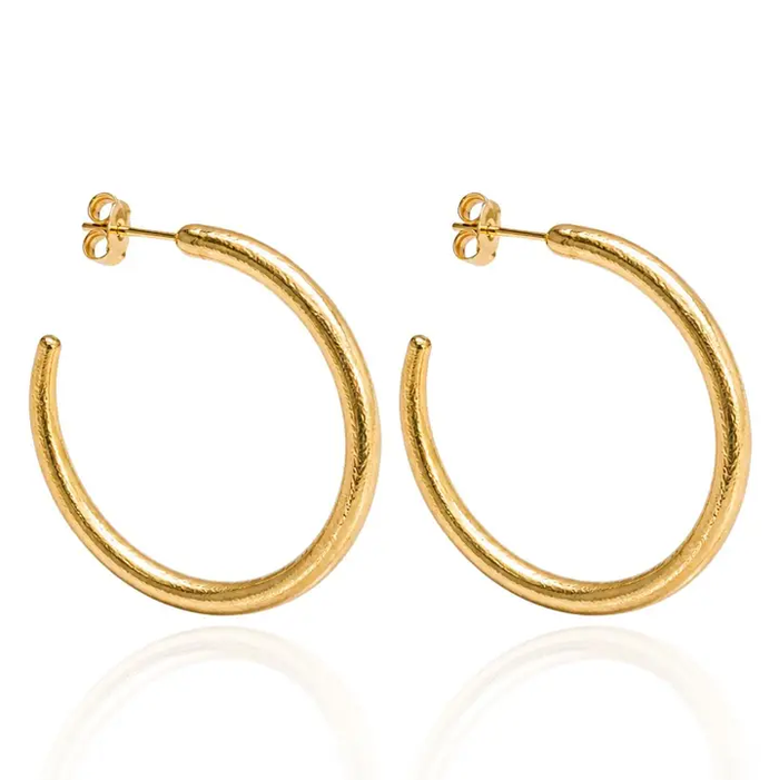 ARIA HAMMERED HOOP EARRINGS
