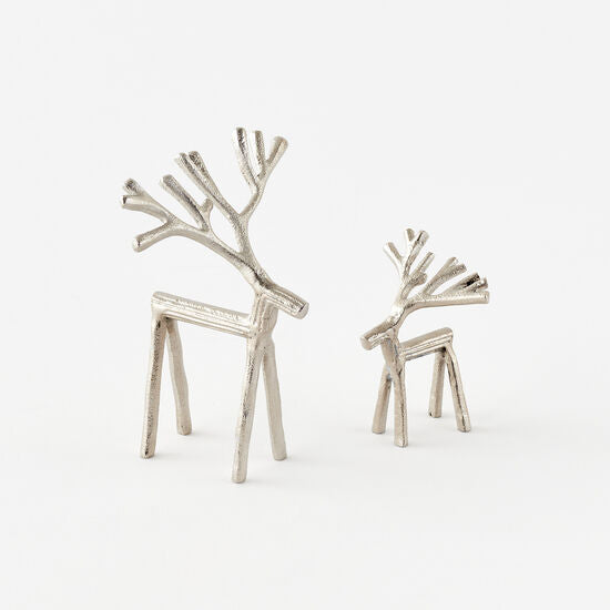 ALUMINUM STICK REINDEER SET - SILVER