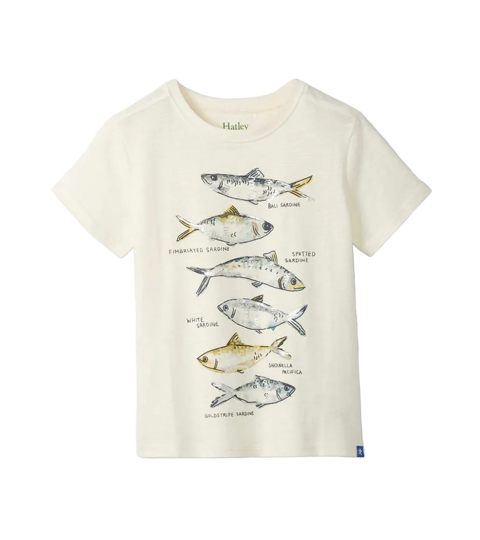 HATLEY: FISH TYPES GRAPHIC TEE - NATURAL
