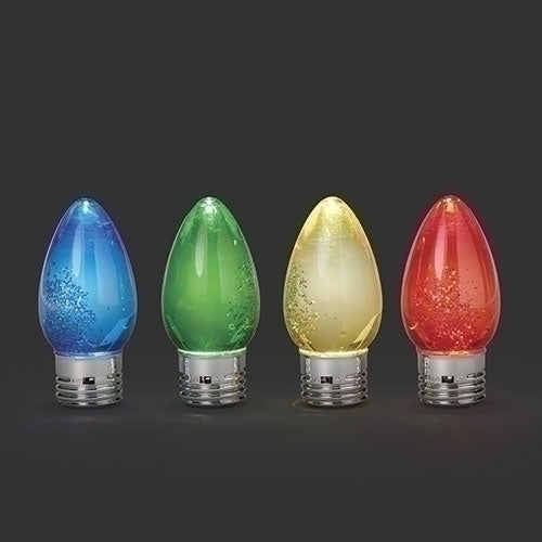 4.25"H LIGHTED BULB 4 COLORS