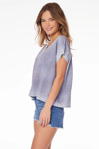 BOBI: V-NECK JERSEY TEE - RAINSTORM