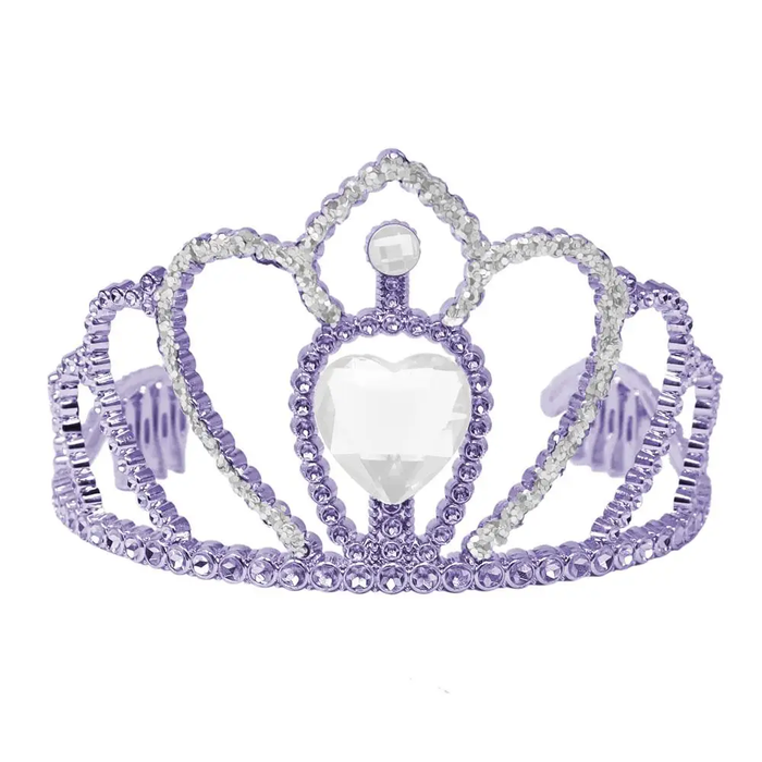 PINK POPPY: PRINCESS VIOLET CROWN WITH HEART GEMSTONE & GLITTER