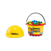 TONKA: TOUGH BUILDERS HARD HAT & LARGE SIZE BUILDING BLOCK AND BUCKET PLAY SET