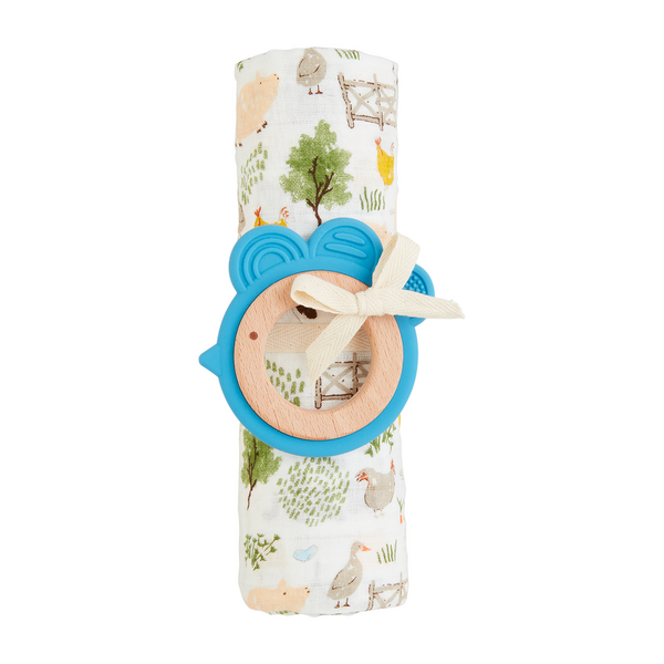 MUD PIE: FARM SWADDLE AND TEETHER