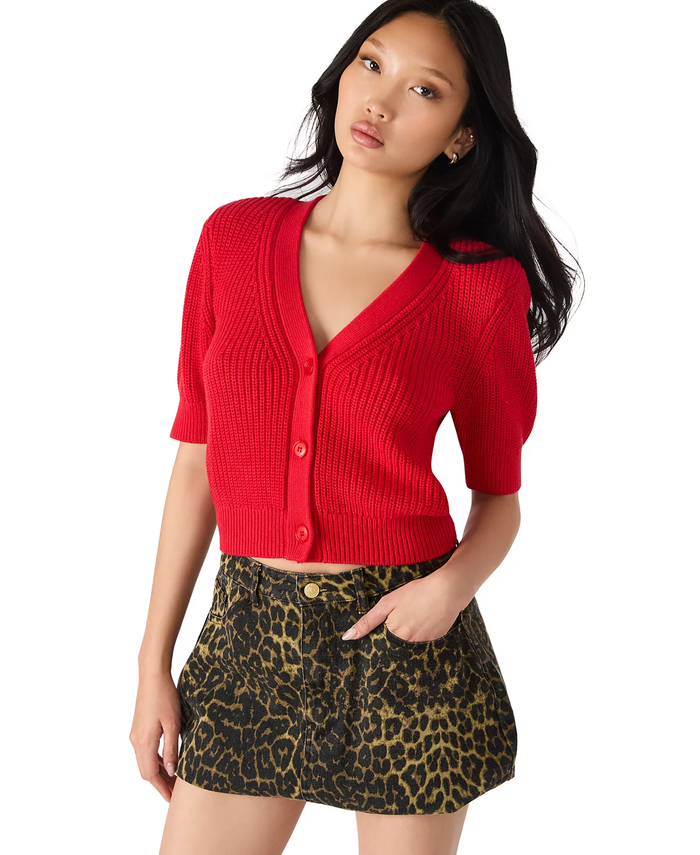 STEVE MADDEN: JANAE CARDIGAN - DARK RED