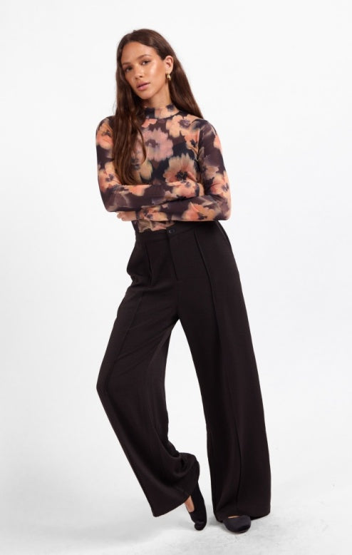 SAGE THE LABEL: VALENTINA SATIN PANT - BLACK