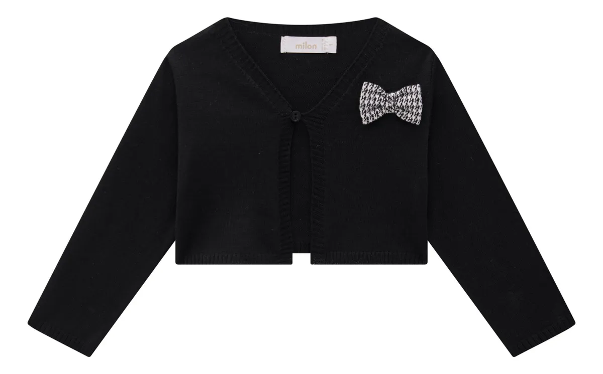 MILON: SHORT SLEEVE HOUNDSTOOTH DRESS AND KNIT SWEATER SET - BLACK/WHITE