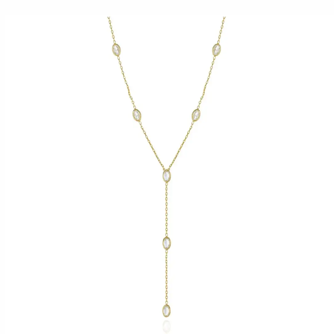 KRISTEN OVAL LARIAT NECKLACE