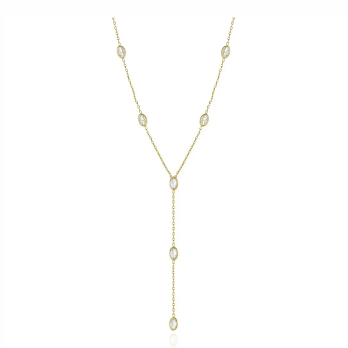 KRISTEN OVAL LARIAT NECKLACE