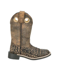 SMOKY MOUNTAIN BOOTS: CHILDREN'S GATOR BOOT - SANDED BLACK/BROWN DISTRESS