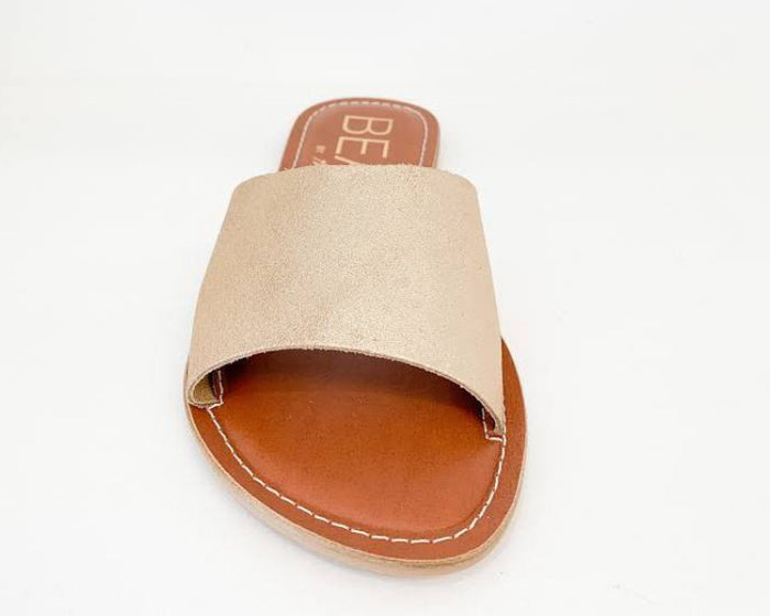 BEACH BY MATISSE: CABANA SLIDE SANDAL - GOLD