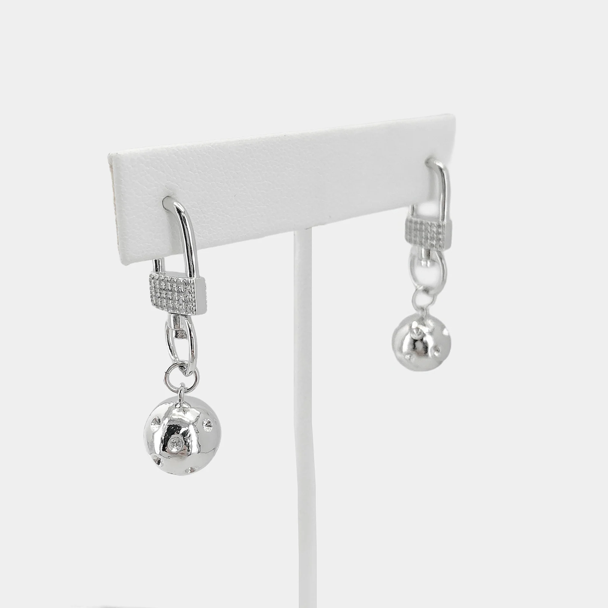 LOCK & SPHERE EARRINGS