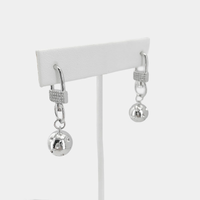 LOCK & SPHERE EARRINGS