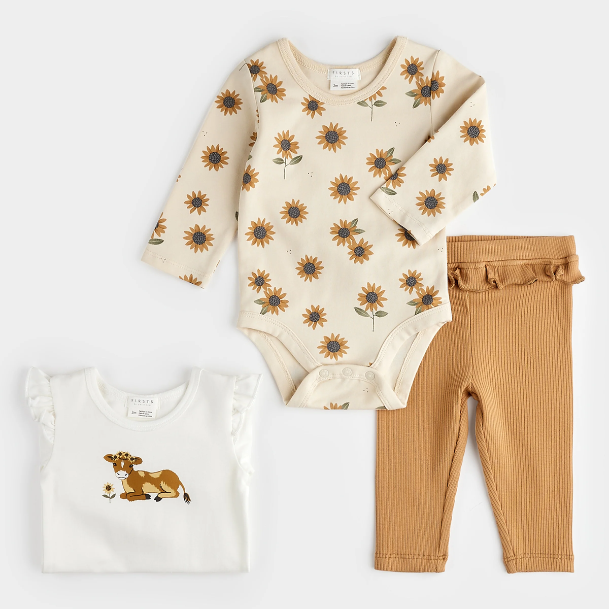 PETIT LEM: SUNFLOWER + CALF PRINT 3PC SET