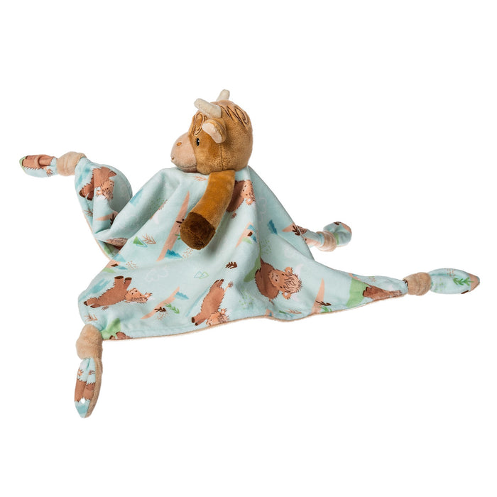 MARY MEYER: HETTY HIGHLAND COW CHARACTER BLANKET – 13×13″