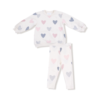 ANGEL DEAR: PUFFY LONG SLEEVE OVERSIZED SWEATSHIRT + LEGGING - HEARTS