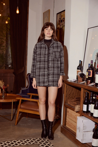 LUCY PARIS: PLAID JACKET - BLACK