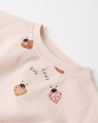 QUINCY MAE: LOVE BUG RELAXED SWEATSHIRT & SWEATPANT SET - PETAL