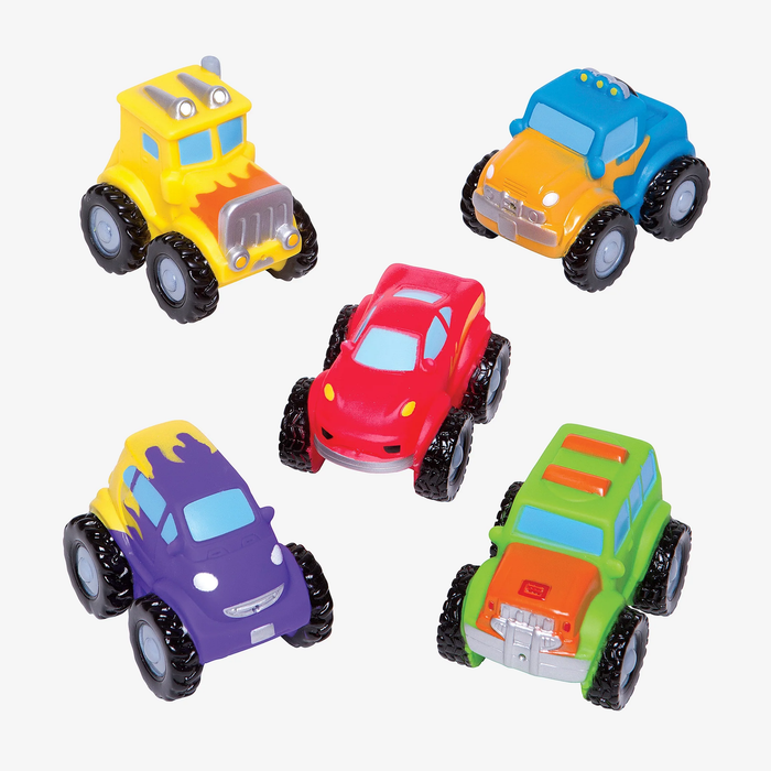 ELEGANT BABY: MONSTER TRUCK PARTY SQUIRTIE BABY BATH TOYS