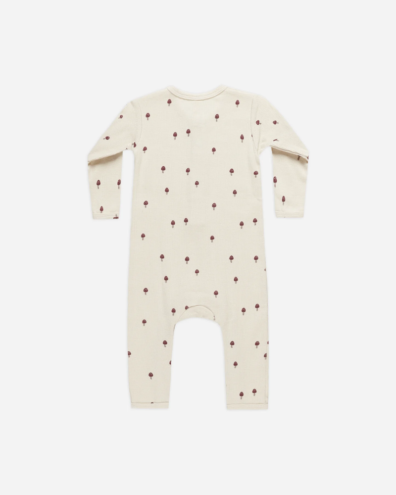 QUINCY MAE: RIBBED BABY JUMPSUIT || MUSHROOMS