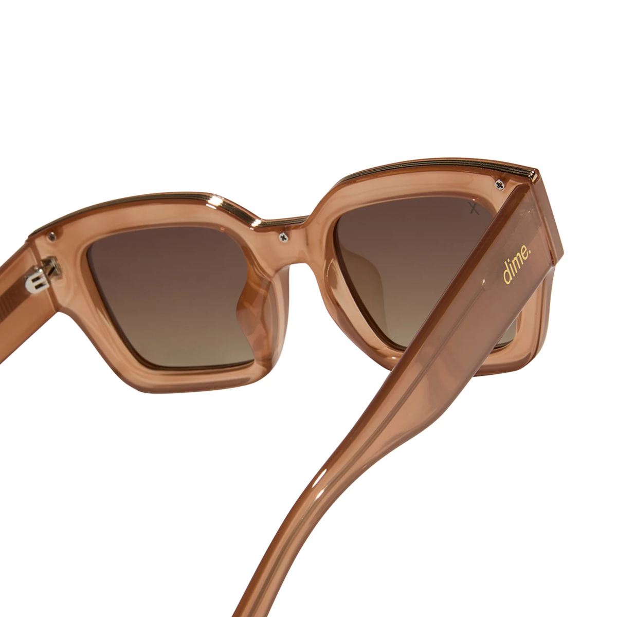 DIME: AMORE - TAUPE CRYSTAL BROWN GRADIENT POLARIZED SUNGLASSES