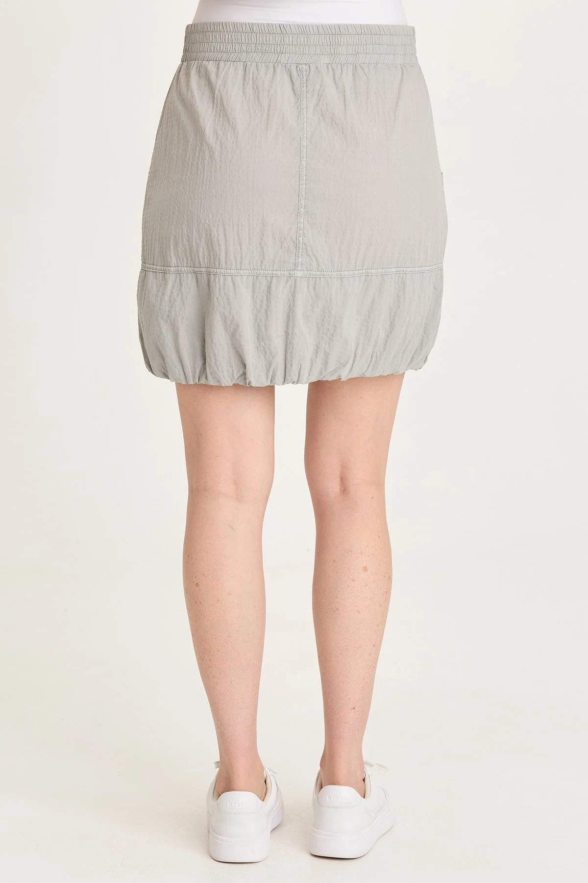 XCVI: CORWYN TEXTURED ZIP-FRONT MINI SKIRT - EARL GREY PIGMENT