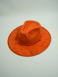 WILDER AND SOUL: VEGAN SUEDE RANCHER HAT - ORANGE