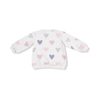 ANGEL DEAR: PUFFY LONG SLEEVE OVERSIZED SWEATSHIRT + LEGGING - HEARTS