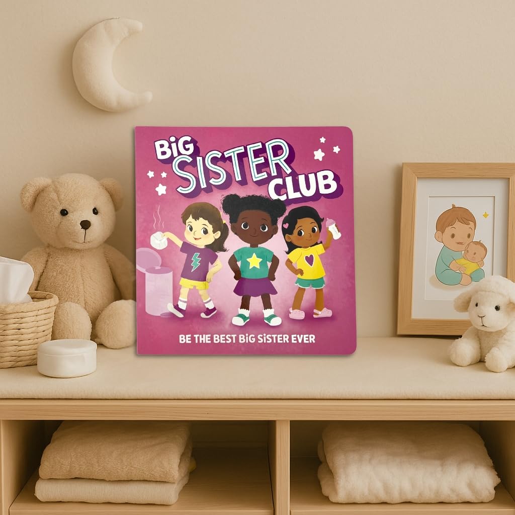 WELCOME TO THE BIG SISTER CLUB BOARD BOOK, STICKER BADGES, AND A REWARD CHART