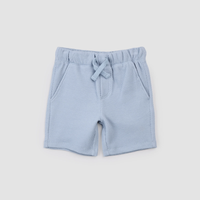 MILES THE LABEL: KNIT POLO TOP & SHORT SET - POWDERED BLUE