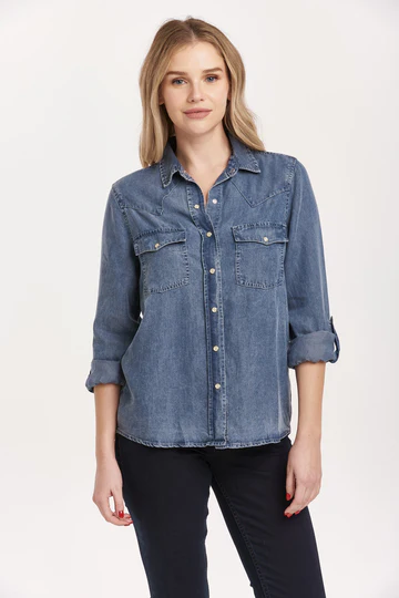 DEAR JOHN: STAR WESTERN SHIRT INDEPENDENCE BLUE TENCEL