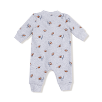 ANGEL DEAR: BASEBALL COLLAR ROMPER WITH FRONT PLACKET - FOOTBALL FIELD GOAL